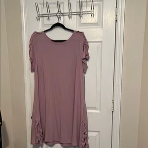 Lane Bryant Mauve Tunic with Ruffle Sleeves
